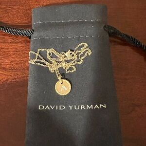 David Yurman Cable Collectibles Initial A Pendant Necklace